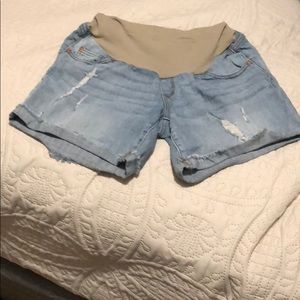 Motherhood Maternity Distressed Denim Shorts